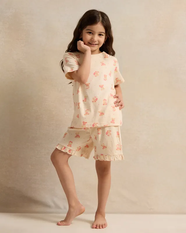 Girls Yellow BearPrinted Set (2 Piece) sold by Redtag