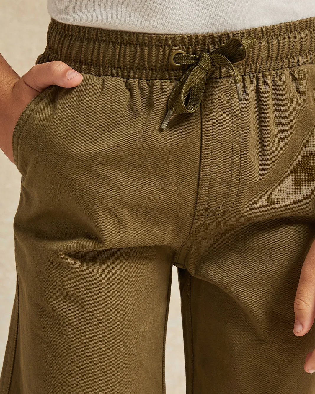 Boys Olive Pull On Shorts sold by Redtag product image thumbnail 4