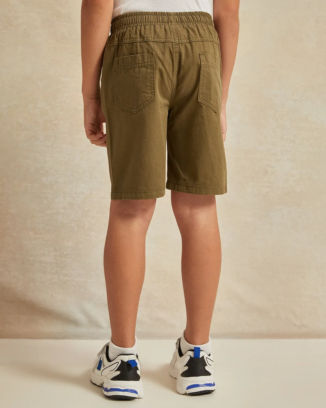 Boys Olive Pull On Shorts sold by Redtag product image thumbnail 3