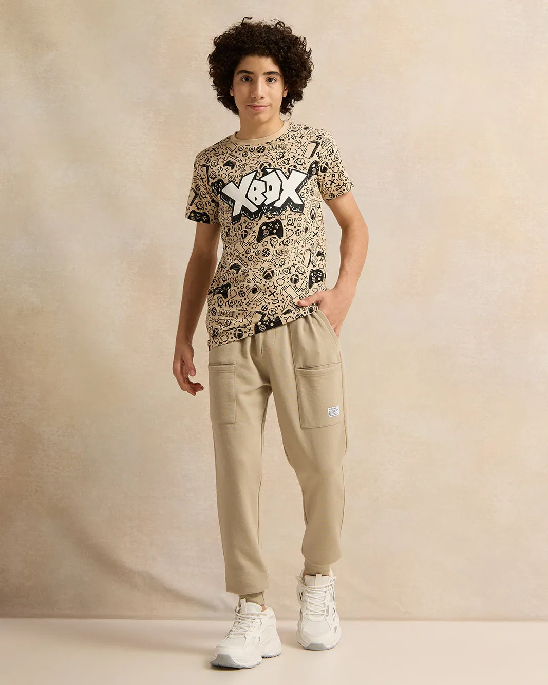 Senior Boys Beige Print T-Shirt sold by Redtag product image thumbnail 2
