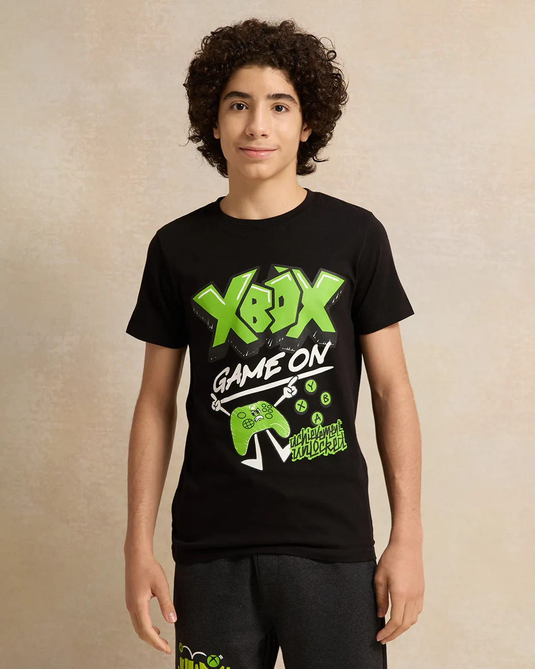 Senior Boys Black Xbox Print T-Shirt sold by Redtag