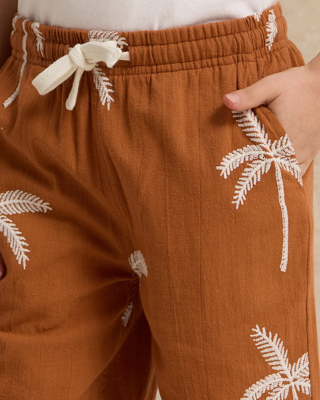 Boys Allover Palm Embroidery Print Shorts sold by Redtag product image thumbnail 4