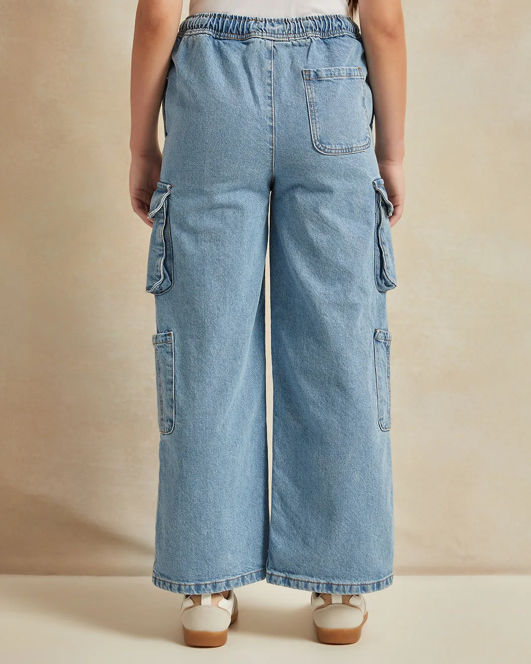 Senior Girls Blue Wide Leg Pants With Cargo Pocket sold by Redtag product image thumbnail 3