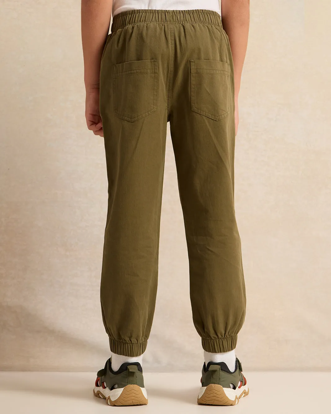 Boys Olive Solid Jogger sold by Redtag product image thumbnail 3