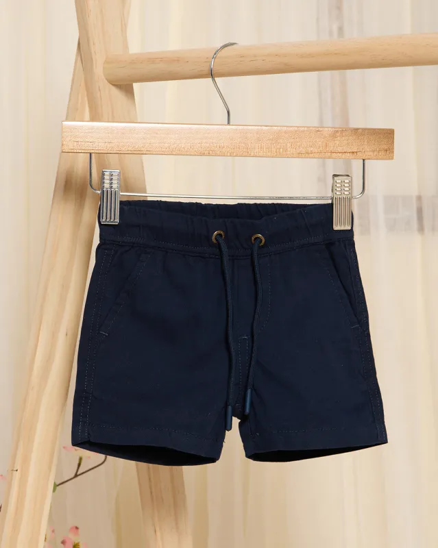 Infant Boys Black Twill Basic Shorts sold by Redtag