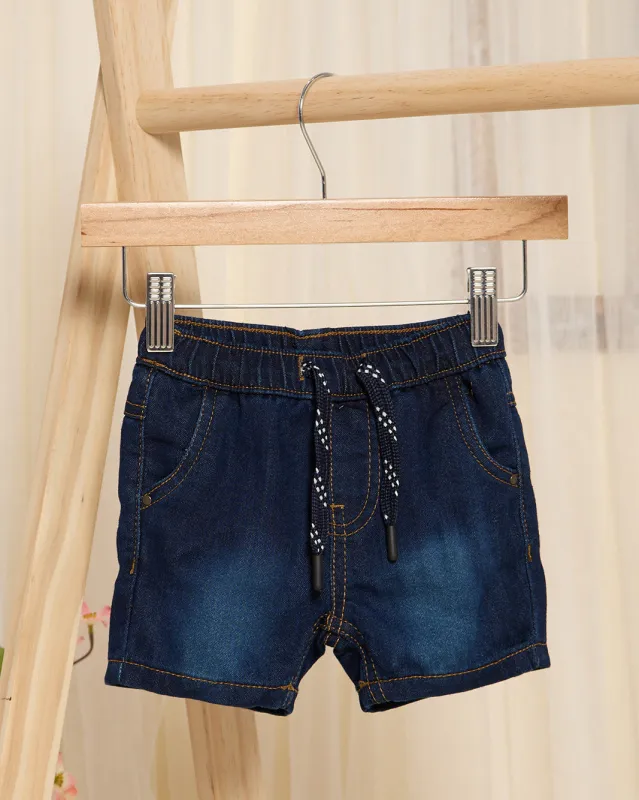 Infant Boys Blue  Denim Pull On Shorts sold by Redtag