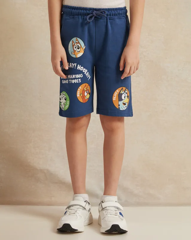 Boys Navy Bluey Print Active Shorts sold by Redtag