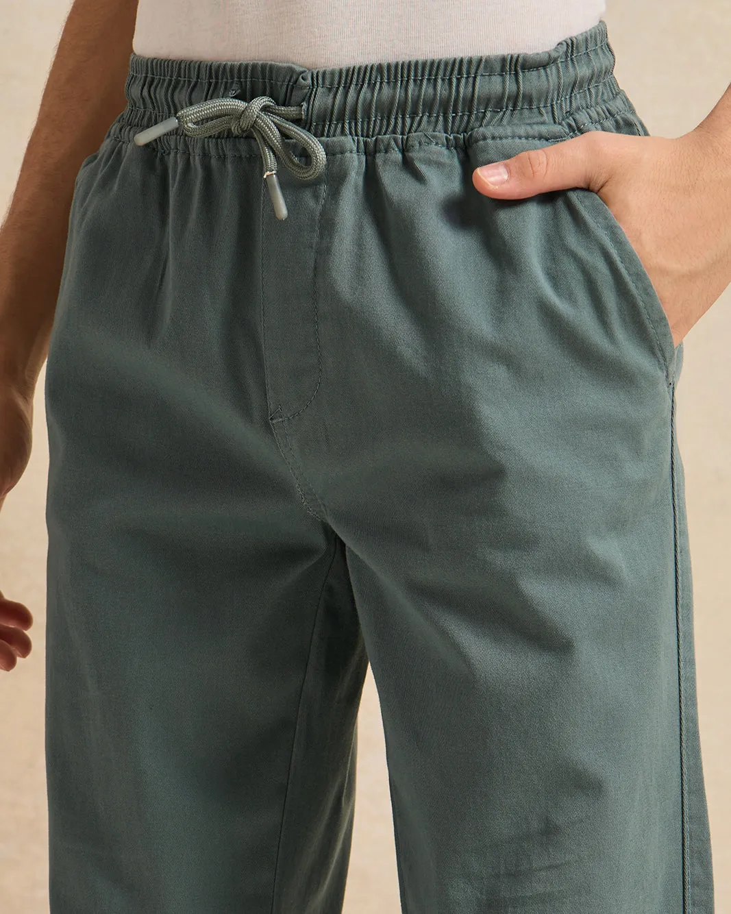 Senior Boys Teal Pull On Trouser Without Cuff sold by Redtag product image thumbnail 4