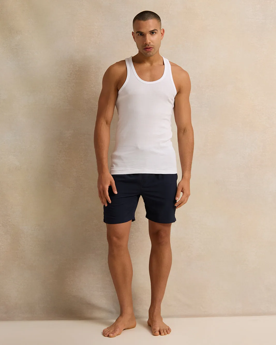 Men Navy Solid Active Shorts sold by Redtag product image thumbnail 2