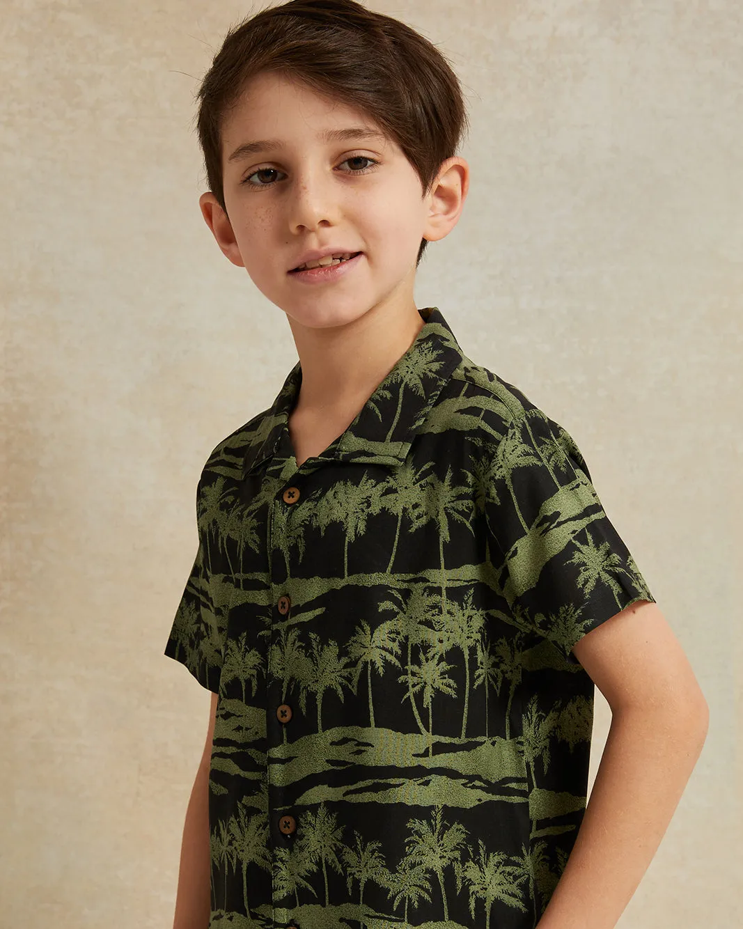 Boys Black Printed Resort Shirt sold by Redtag product image thumbnail 4