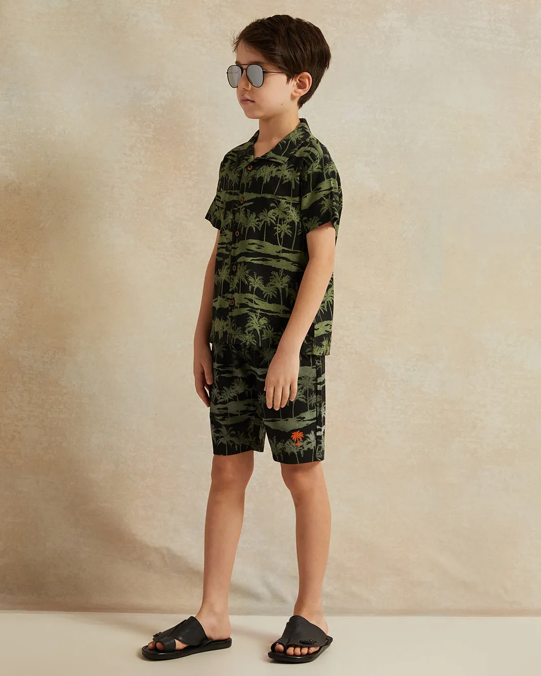 Boys Black Printed Resort Shirt sold by Redtag product image thumbnail 2