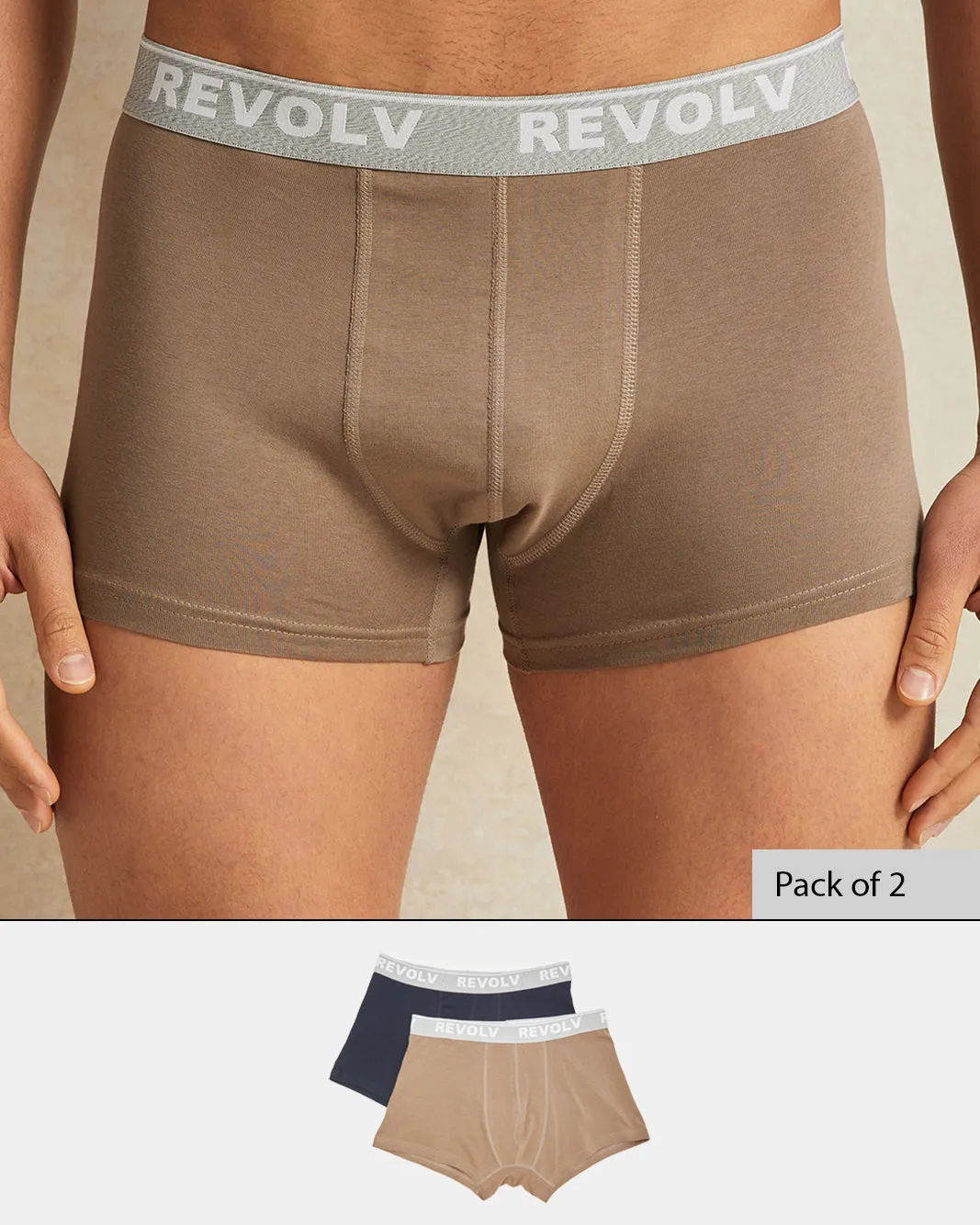 Men Plain Brown Hipster Set (Pack Of 2) sold by Redtag