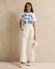 Women White And Blue Round Neck Printed T-Shirt sold by Redtag