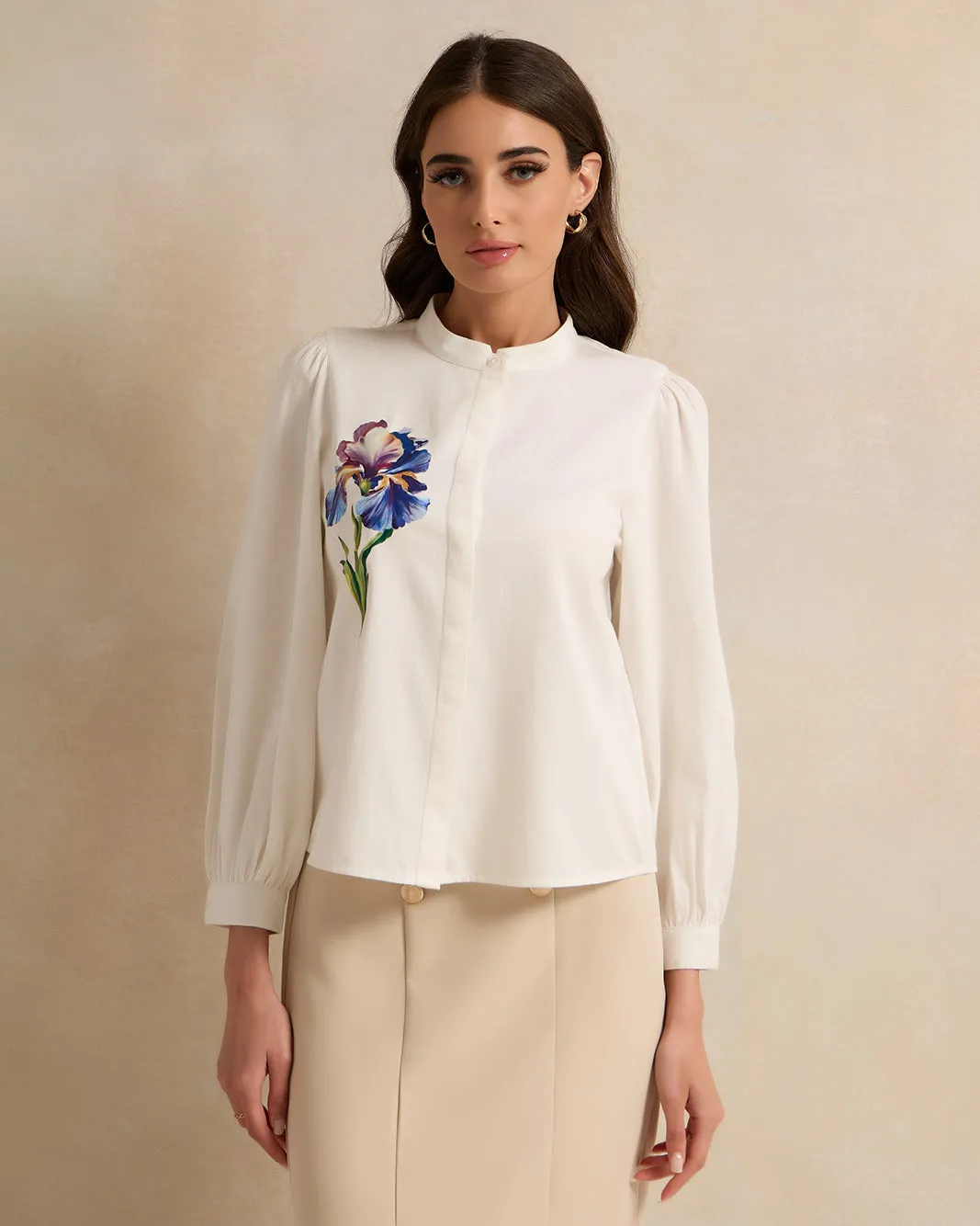 Women Printed Ivory Shirt Blouse sold by Redtag