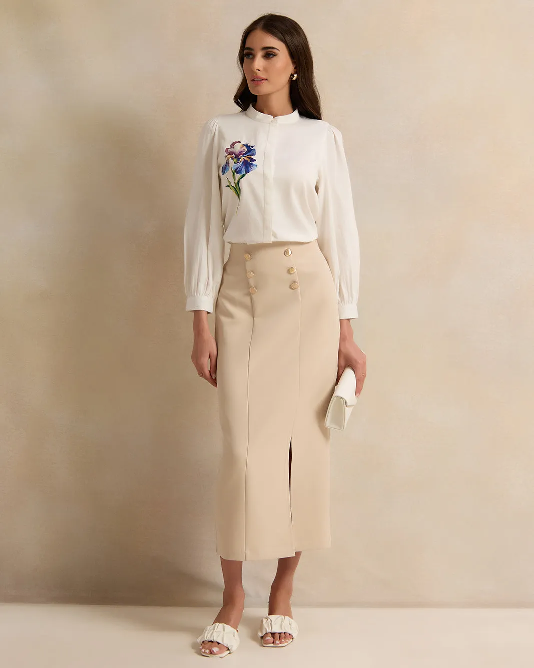 Women Printed Ivory Shirt Blouse sold by Redtag product image thumbnail 2