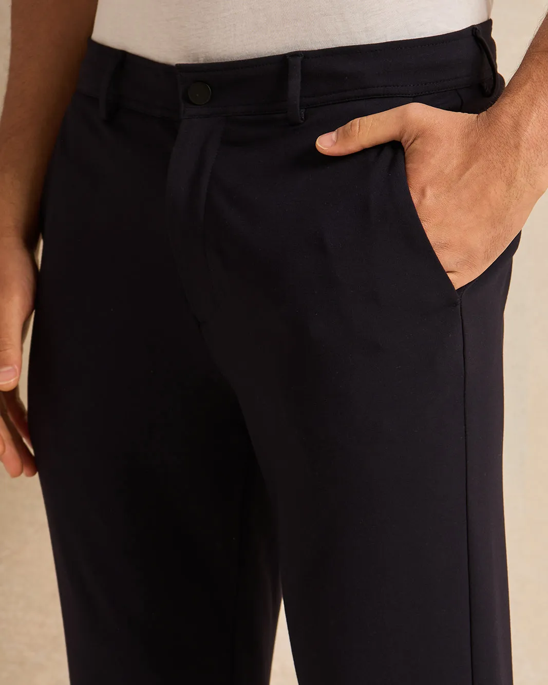 Men Black Plain Trousers sold by Redtag product image thumbnail 4