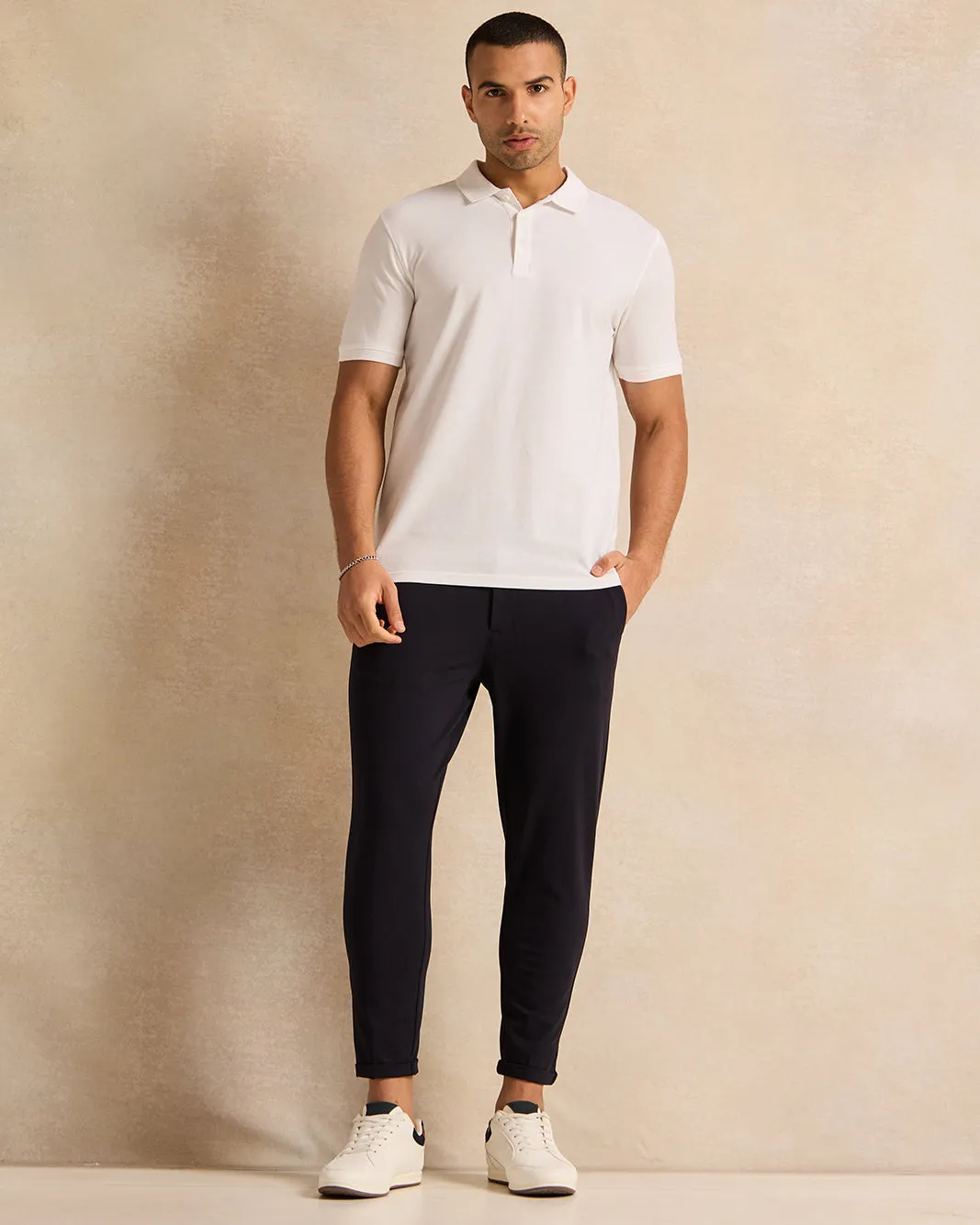 Men Black Plain Trousers sold by Redtag product image thumbnail 2