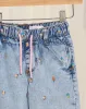 Infant Girls Blue Wide Leg Pants With Embroidery sold by Redtag