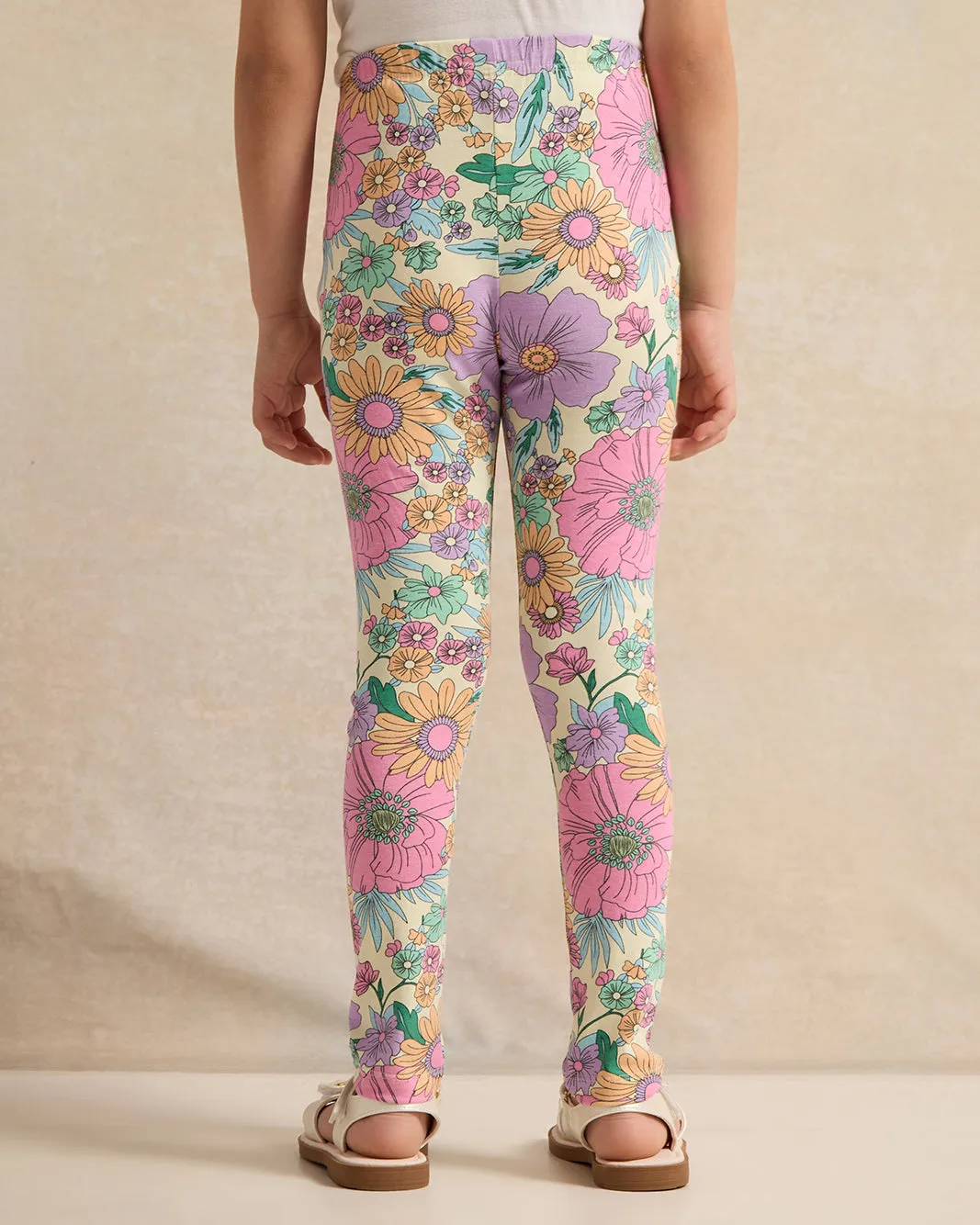 Girls Yellow Floral Leggings sold by Redtag product image thumbnail 3