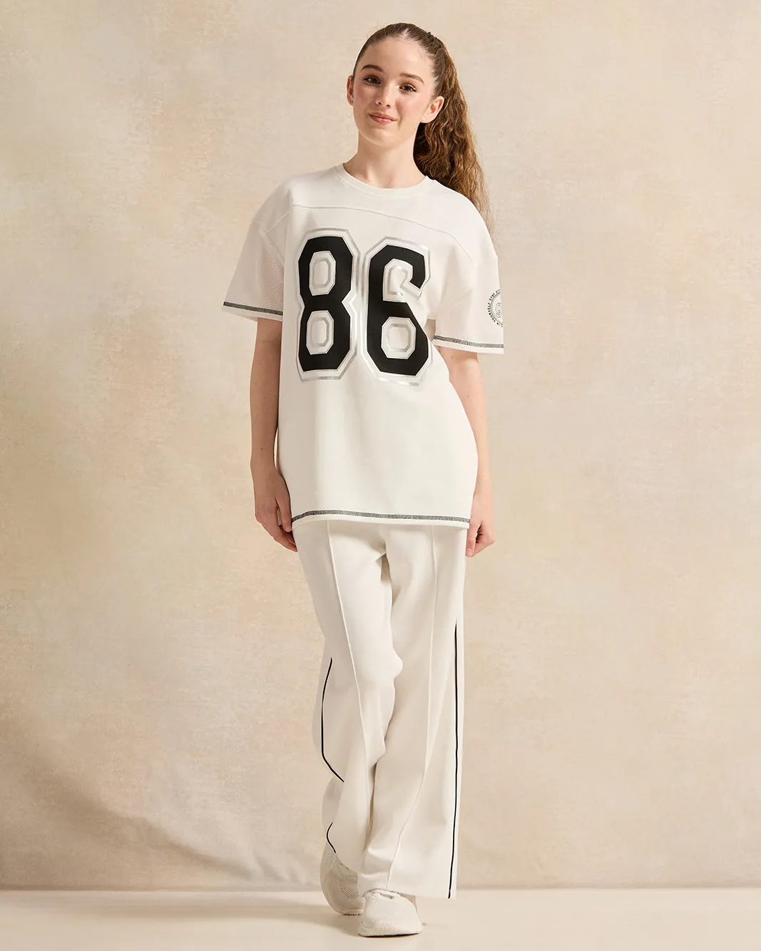 Senior Girls White Printed Track Pants sold by Redtag product image thumbnail 2