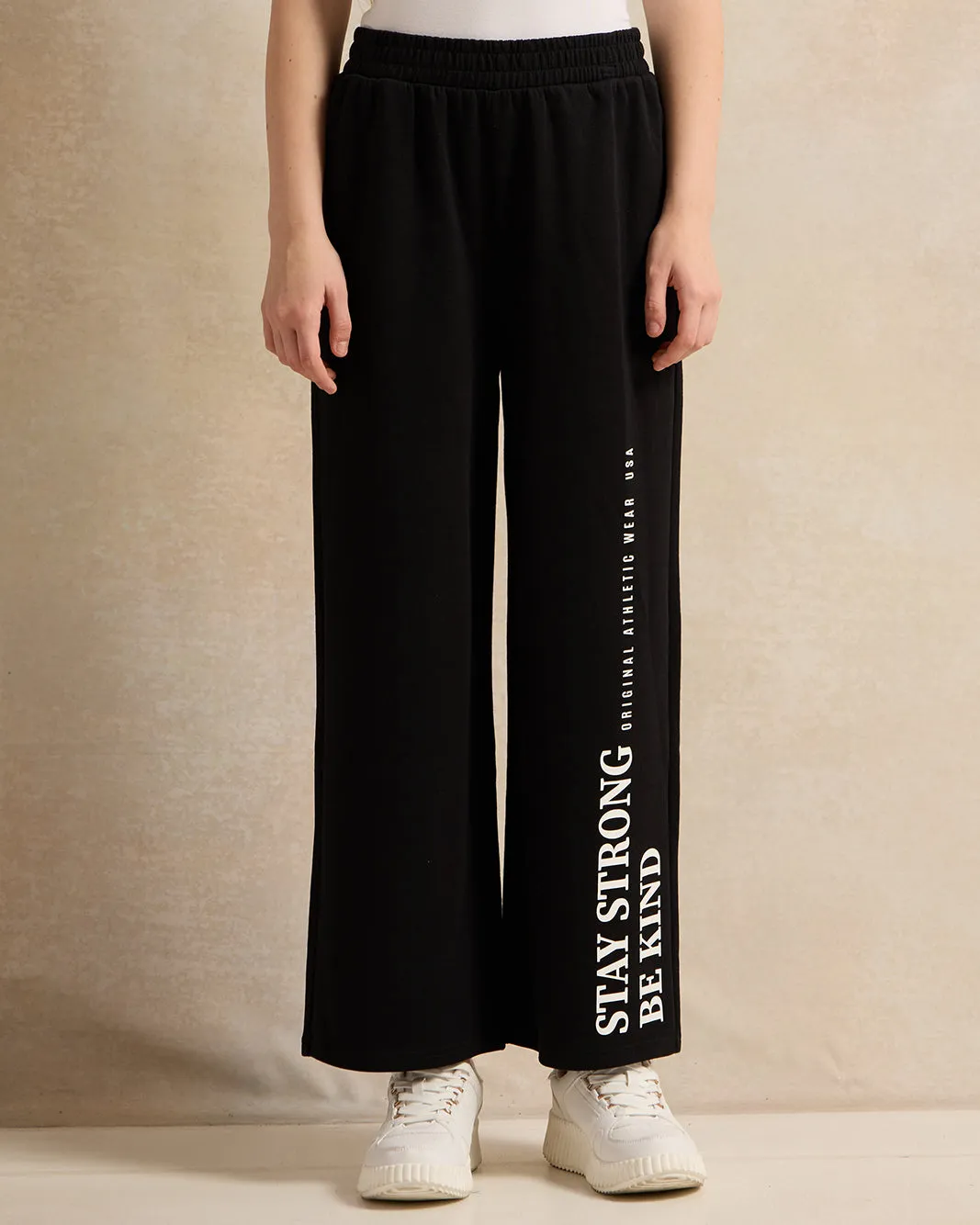 Senior Girls Black Wide Leg Track Pants sold by Redtag