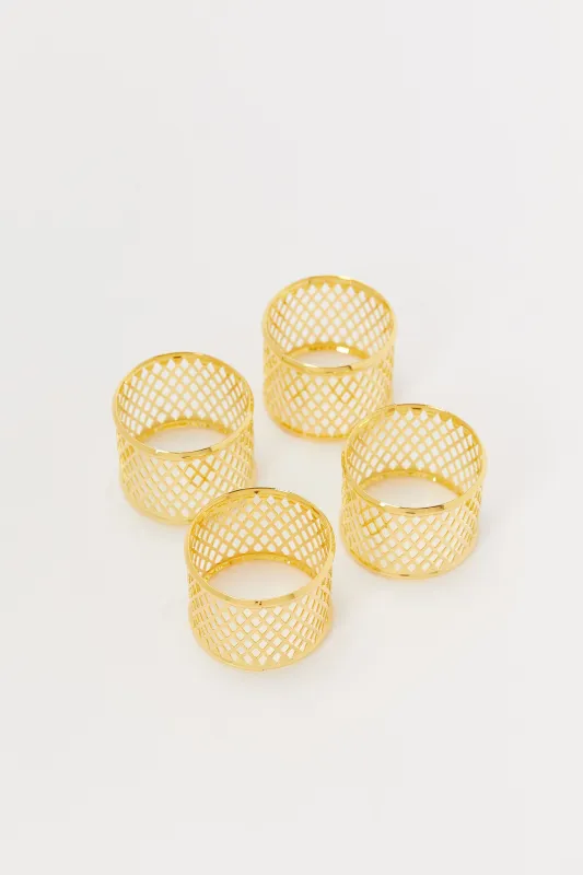 Gold Textured Napkin Ring (4 Piece) sold by Redtag