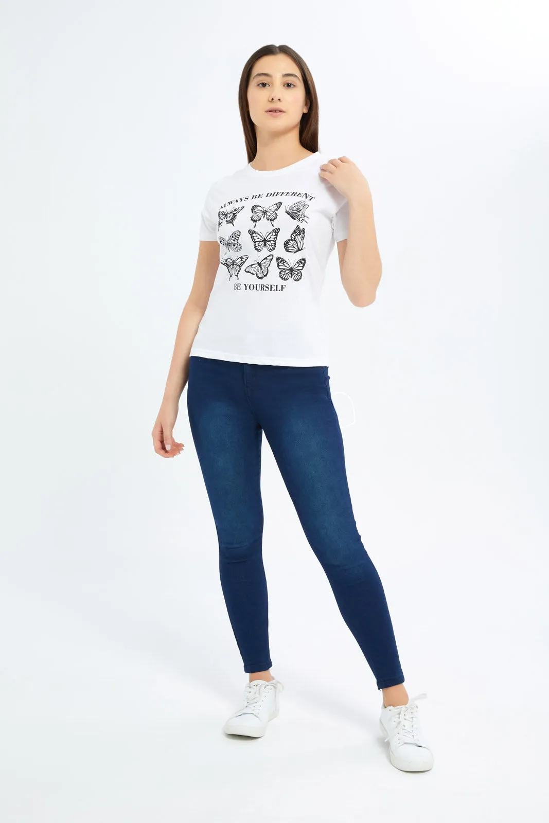 Women Blue Skinny Low Waist Jeans sold by Redtag product image thumbnail 2