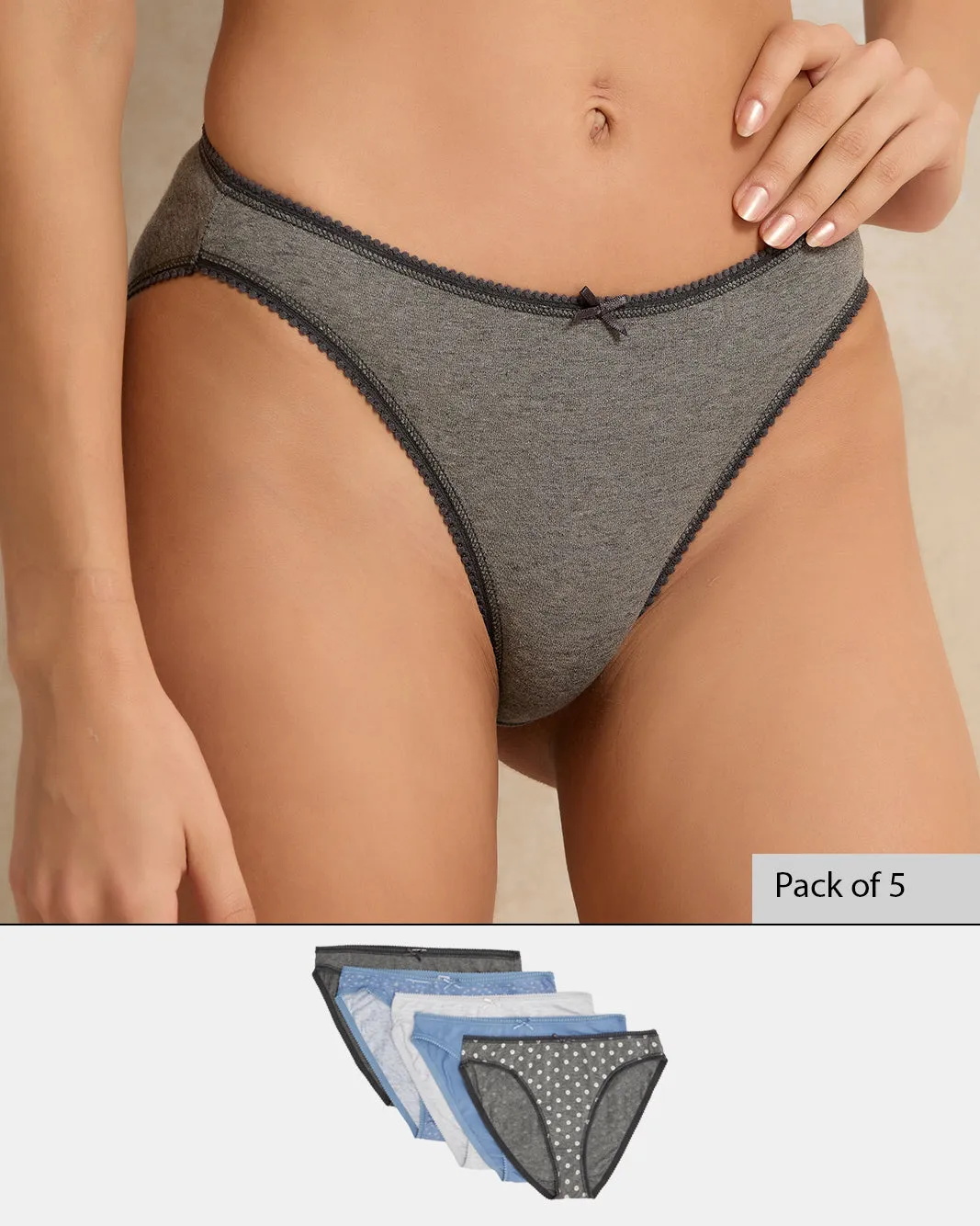 Women Assorted High leg Brief Set (Pack of 5) sold by Redtag