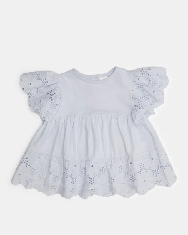 Infant Girls Blue Embellished Blouse sold by Redtag