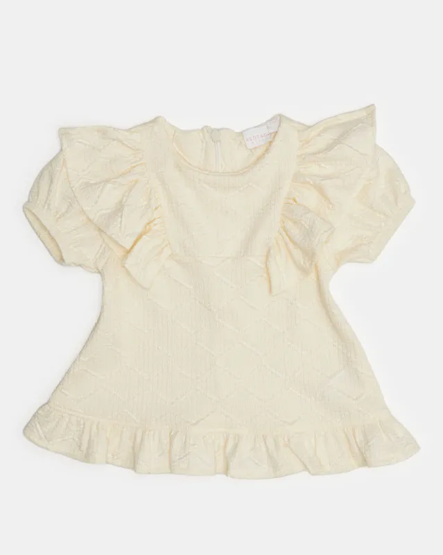 Infant Girls Cream Embellished Blouse sold by Redtag
