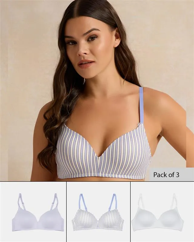 Women Assorted T-Shirt Bra Set (Pack of 3) sold by Redtag