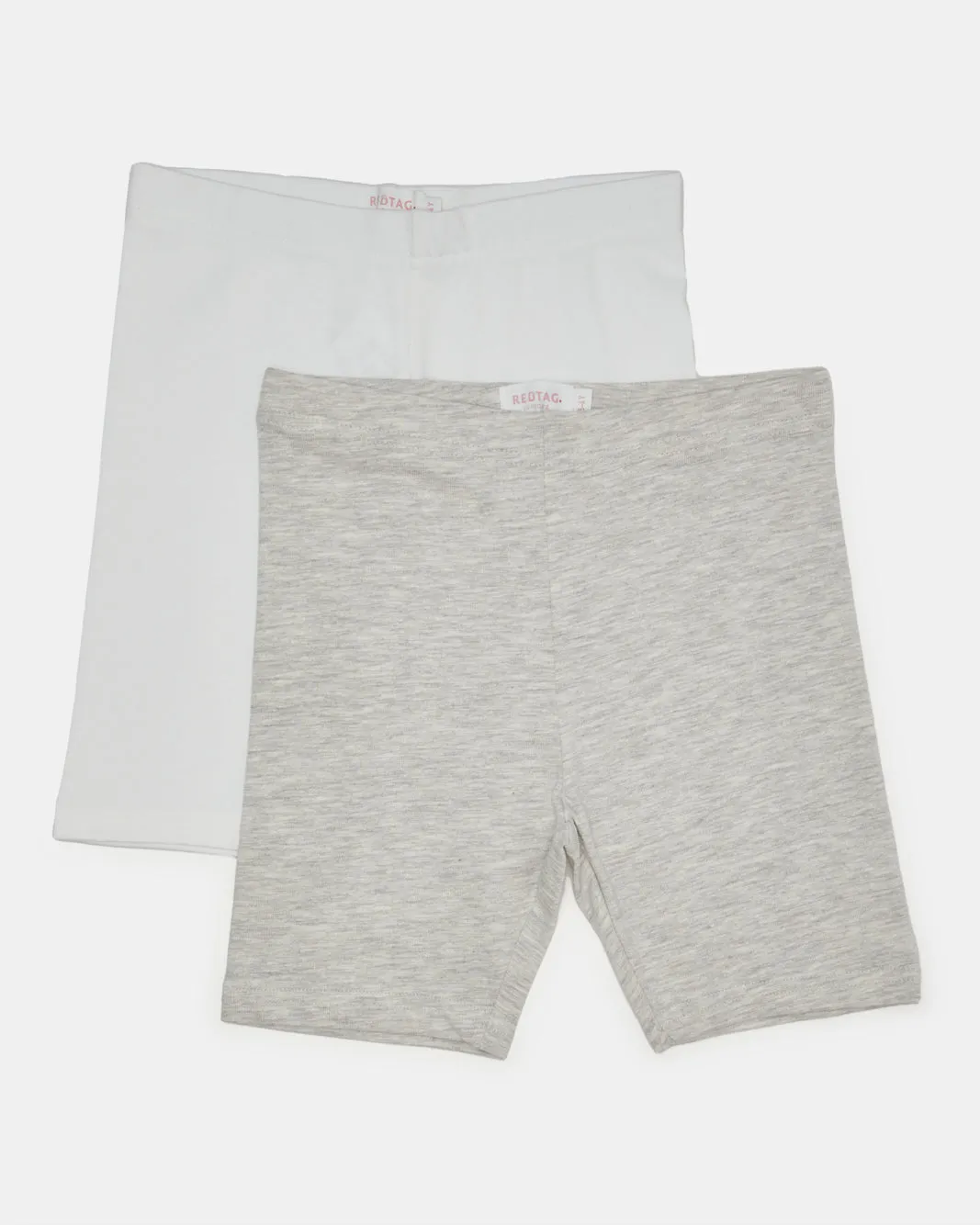 Girls White And Grey Cycling Shorts (Pack of 2) sold by Redtag