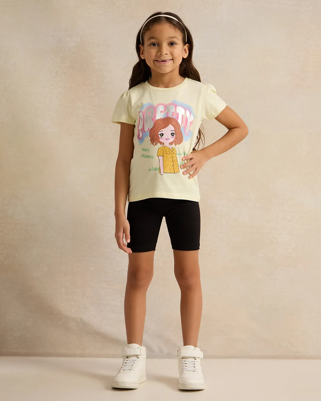 Girls Grey And Black Cycling Shorts (Pack of 2) sold by Redtag product image thumbnail 2