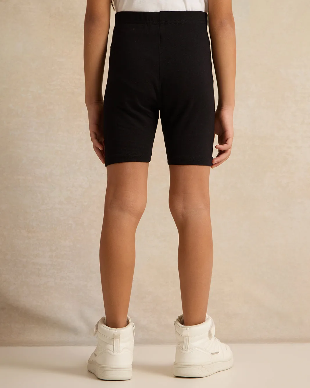 Girls White And Black Cycling Shorts (Pack of 2) sold by Redtag product image thumbnail 3