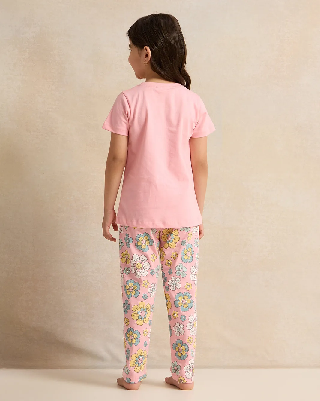 Girls Pink Printed Pyjama Set (2 Piece) sold by Redtag product image thumbnail 4