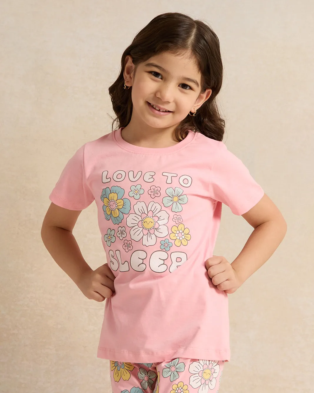 Girls Pink Printed Pyjama Set (2 Piece) sold by Redtag product image thumbnail 2