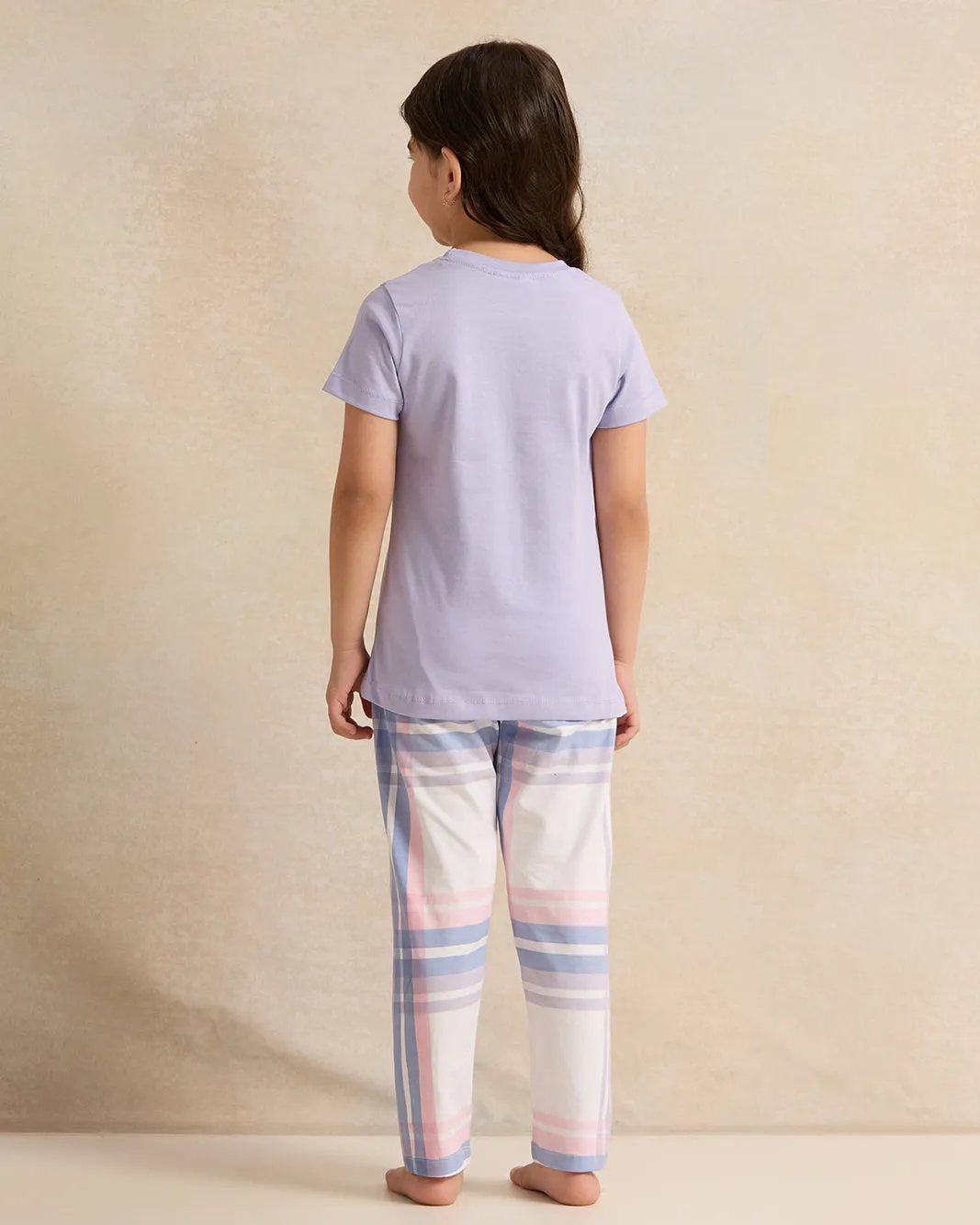 Girls Lilac Printed Pyjama Set (2 Piece) sold by Redtag product image thumbnail 4