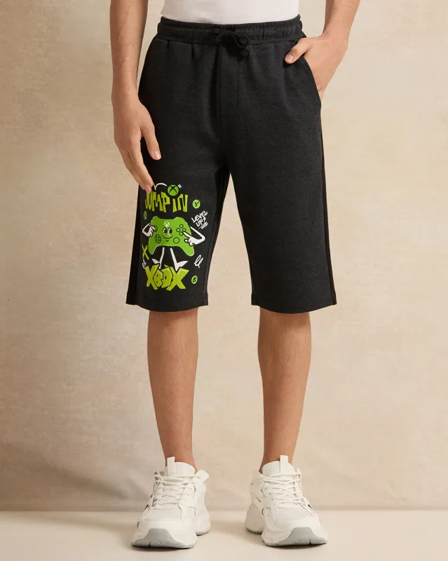 Senior Boys Charcoal Printed Active Shorts sold by Redtag