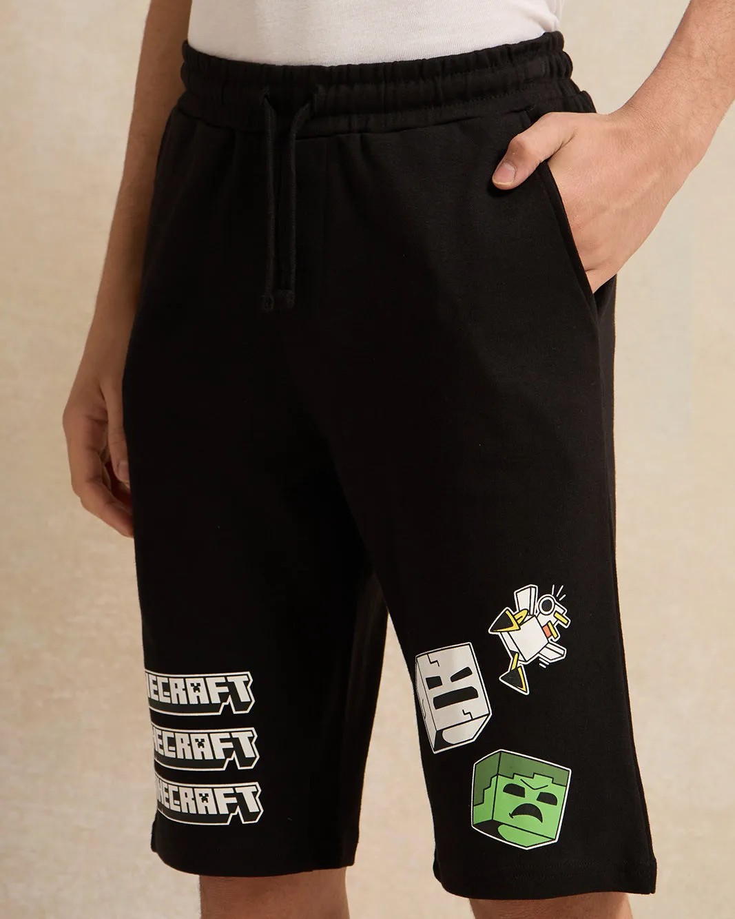 Senior Boys Black Printed Active Shorts sold by Redtag product image thumbnail 4