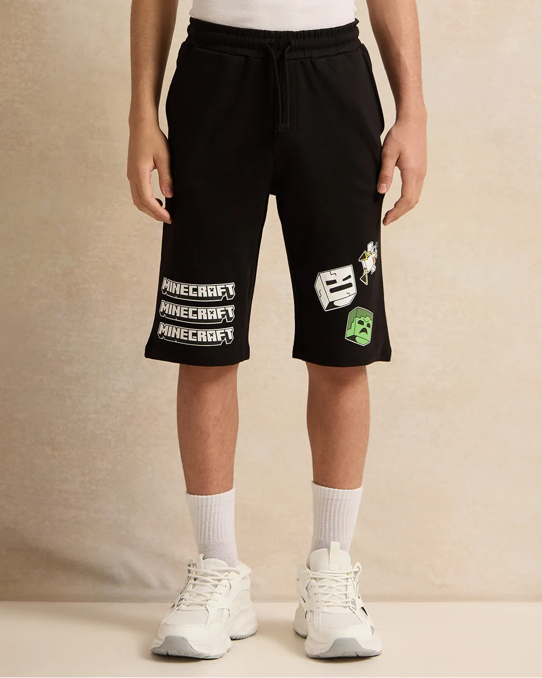 Senior Boys Black Printed Active Shorts sold by Redtag