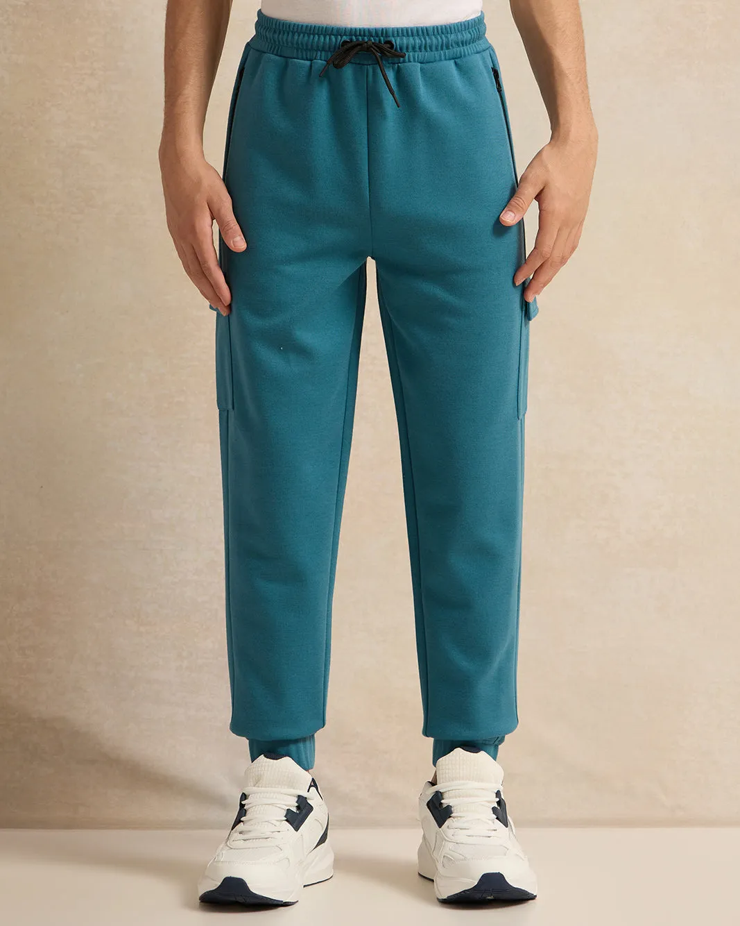 Senior Boys Blue Plain Cargo Active Pants sold by Redtag