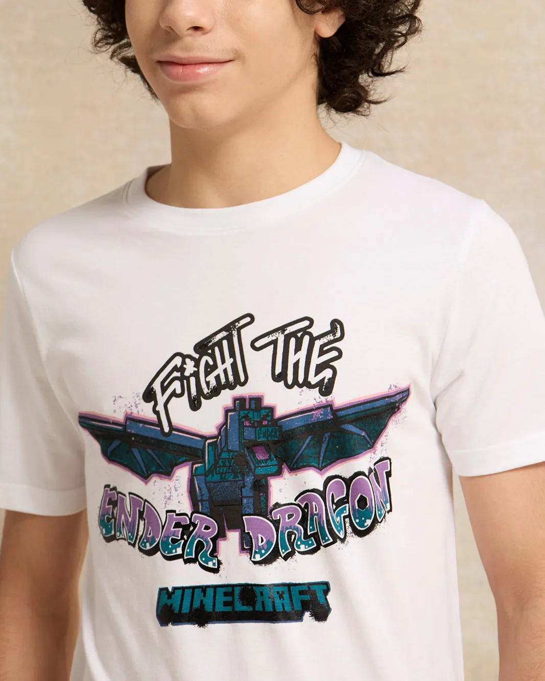 Senior Boys White Flying Dragon Minecraft T-Shirt sold by Redtag product image thumbnail 4