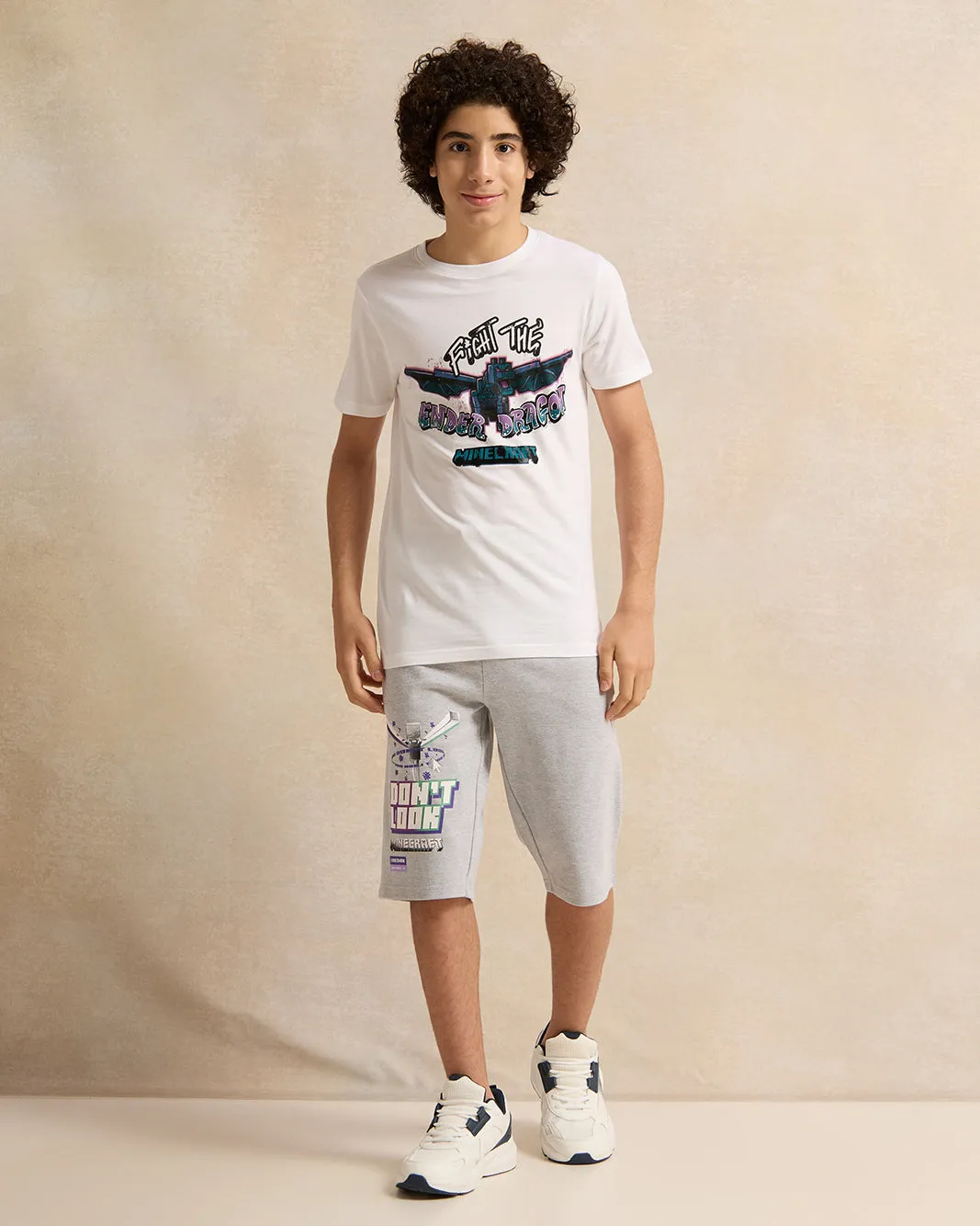 Senior Boys White Flying Dragon Minecraft T-Shirt sold by Redtag product image thumbnail 2