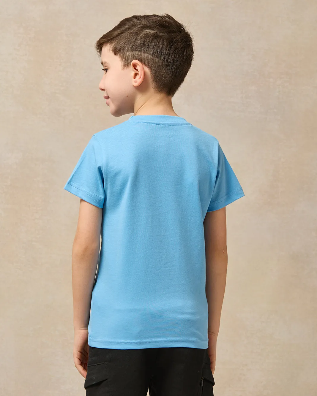 Boys Blue Paradise Beach Short Sleeve T-Shirt sold by Redtag product image thumbnail 3