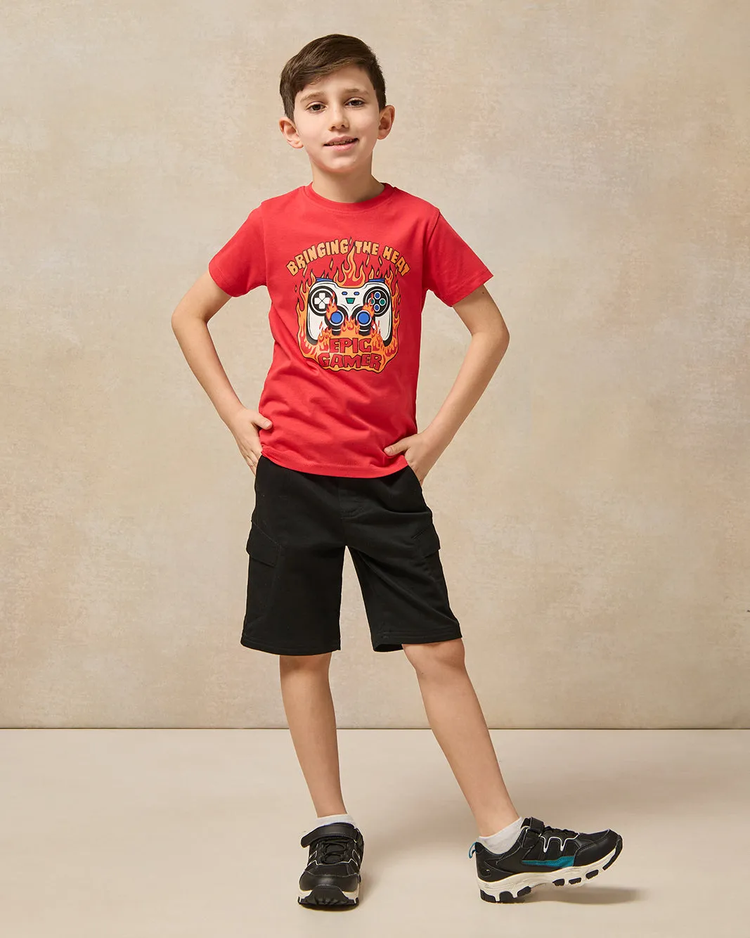 Boys Red Gamer Graphic Short Sleeve T-Shirt sold by Redtag product image thumbnail 2