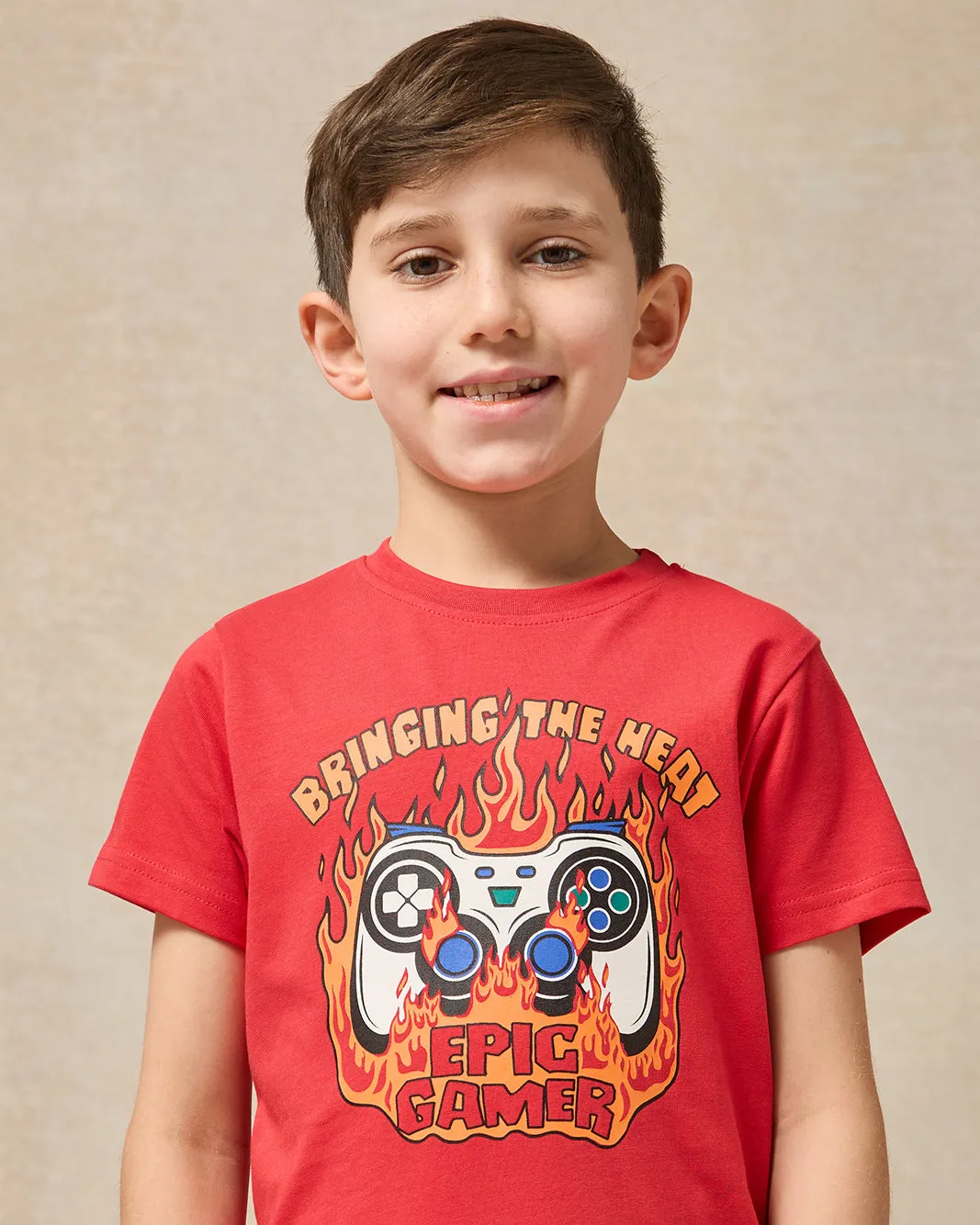 Boys Red Gamer Graphic Short Sleeve T-Shirt sold by Redtag product image thumbnail 4