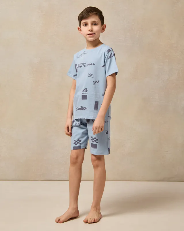 Boys Blue  Printed Pyjama Set (2 Piece) sold by Redtag