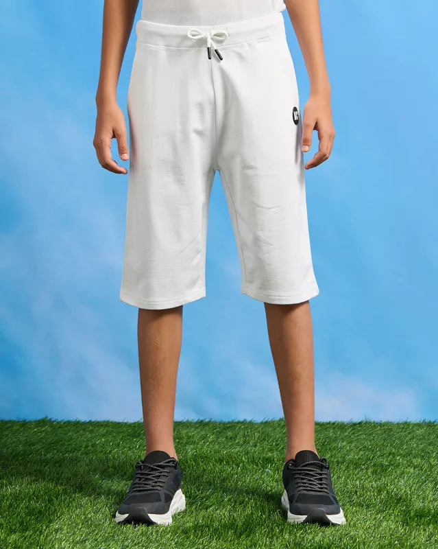 Senior Boys White Basic Active Shorts sold by Redtag