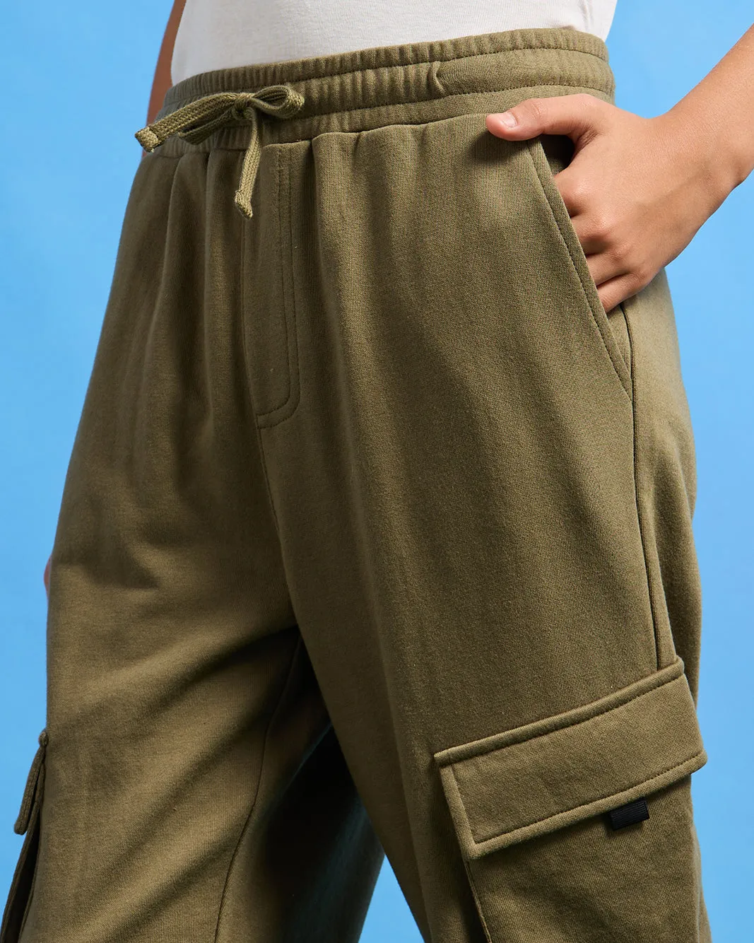 Senior Boys Olive Pocket Cargo Active Pants sold by Redtag product image thumbnail 4