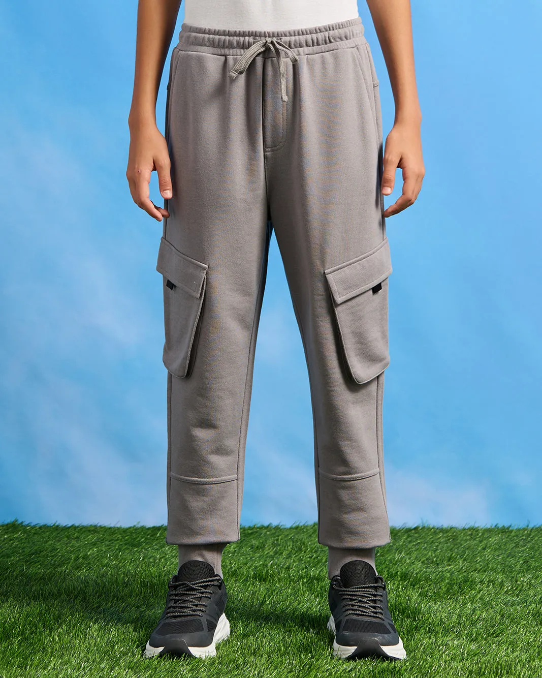 Senior Boys Grey Pocket Cargo Active Pants sold by Redtag